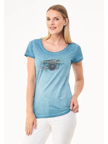 Organication T-Shirt "WOR13329" in Petrolgrün