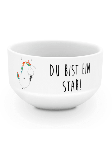 Mr. & Mrs. Panda schale Einhorn Sänger mit Spruch in Weiß