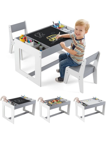 COSTWAY 3 in 1 Kindertisch ab 3 Jahren in Grau