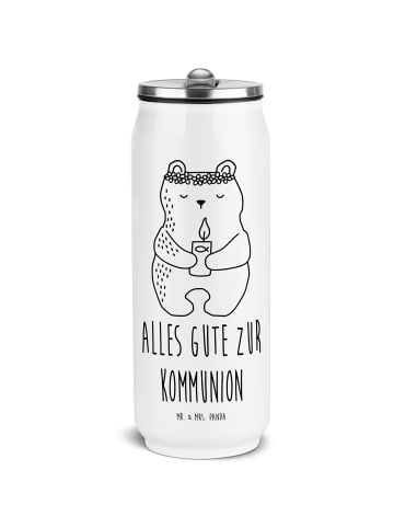 Mr. & Mrs. Panda Trinkflasche Bär Kommunion mit Spruch in Weiß