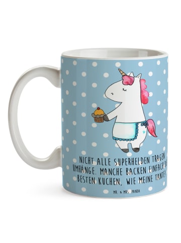 Mr. & Mrs. Panda Kaffeetasse Super Tante mit Spruch in Blau Pastell