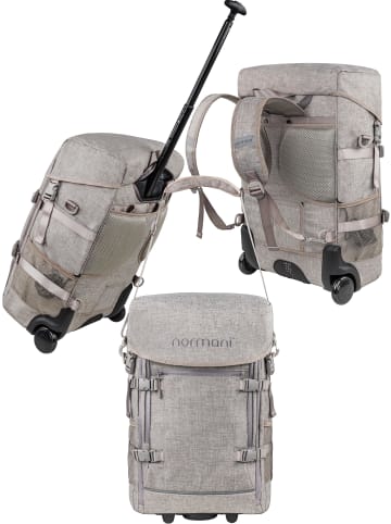 normani Reisetasche mit Rucksack, Trolley und Tragetaschenfunktion in Beige