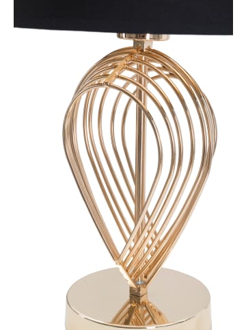 Mauro Ferretti Tischleuchte aus goldfarbenem Metall mit schwarzem Lampenschirm, Ø 24 x 44 cm