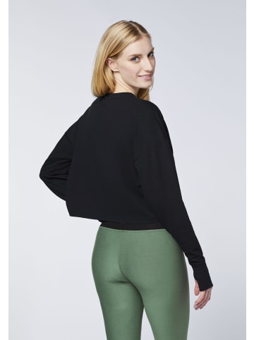 Detto Fatto Yoga-Sweatshirt in lässig gecroppter Silhouette in Schwarz