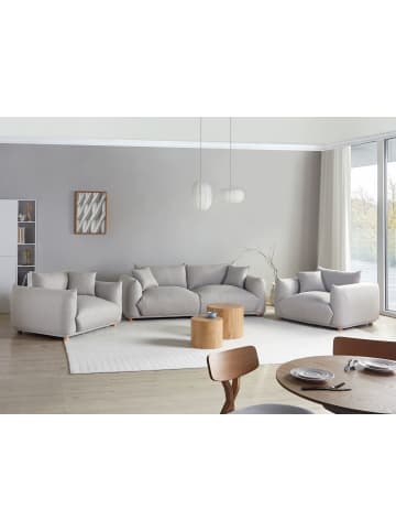 Beliani 3-tlg Sitzgruppe LUVOS in Grau/Braun