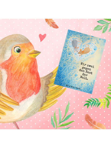 Mr. & Mrs. Panda Grußkarte Mäuse Herz Design mit Spruch in Weiß