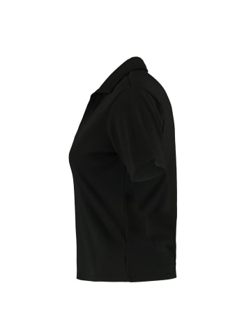 Hailys Geripptes Poloshirt Kurzarm Bluse V-AusschnittT-Shirt VICKY in Schwarz
