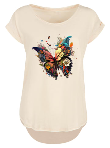 F4NT4STIC Long Cut T-Shirt Schmetterling Bunt in Whitesand