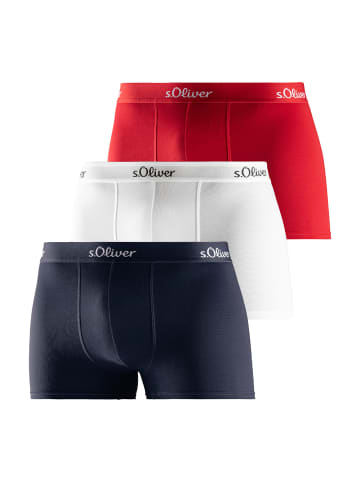 S. Oliver Retro Short / Pant Basic in Rot / Dunkelblau / Weiß