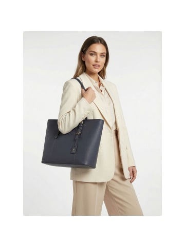 Lazarotti Bologna Leather XL Shopper Tasche Leder 35 cm navy