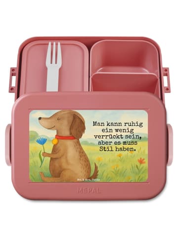 Mr. & Mrs. Panda MEPAL Bentobox Hund Blume Design mit Spruch in Rot Pastell