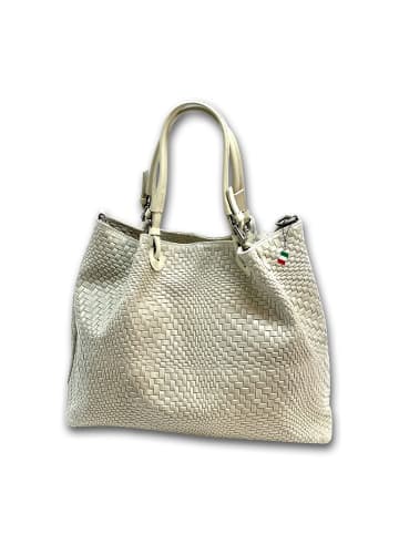 Florence Leder Handtasche, Umhängetasche Florence Tasche beige ca. 31cm