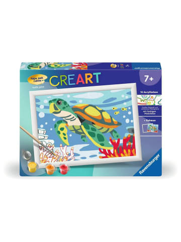 Ravensburger Malprodukte CreArt, Malen nach Zahlen Kinder - Meeresschildkröte Ab 7 Jahre in bunt