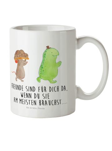 Mr. & Mrs. Panda Kindertasse Schildkröte Maus mit Spruch in Weiß