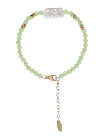 IZIA Women Bracelet With Beads in Gold Light Green