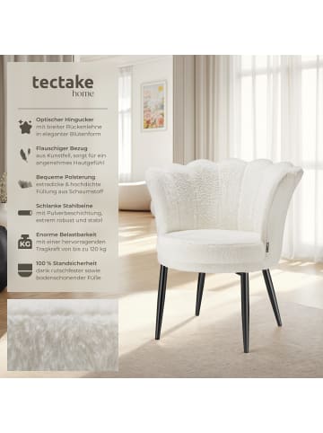 tectake Sessel dick gepolstert, mit Samtbezug oder Kunstfell, 67 x 64 x 76 cm