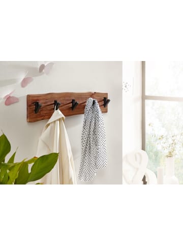 FineBuy Wandgarderobe in Braun / Akazie / 60x9x17