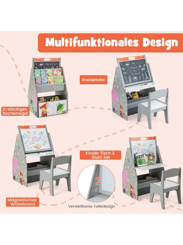 COSTWAY 3 in 1 Staffelei Set in Grau