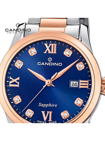 Candino Analog-Armbanduhr Candino Elegance roségold, silber mittel (ca. 33mm)