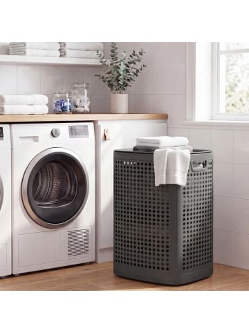 SONGMICS Wäschekorb Dennys in Dunkelgrau - (B)33 x (H)57 x (T)42.5 cm