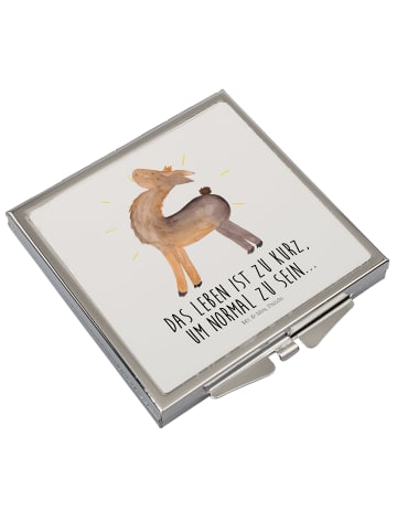 Mr. & Mrs. Panda Reisespiegel Lama Stolz mit Spruch in Weiß