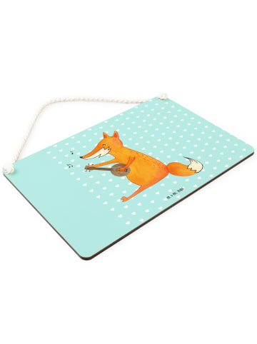 Mr. & Mrs. Panda wandtafel Fuchs Gitarre ohne Spruch in Türkis Pastell