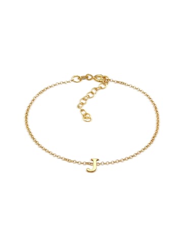 Elli Armband 925 Sterling Silber Buchstabe, Buchstabe - J in Gold