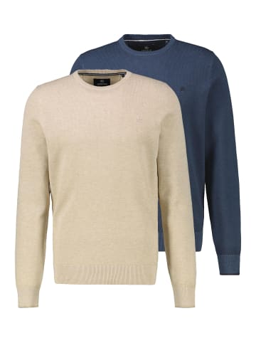 Lerros Pullover Basic in Beige / blau