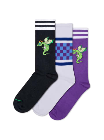 Happy Socks Socken 3-Pack Dragon Socks in pink