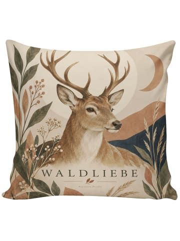 Kissen Hirsch modern Design mit Spruch in Weiß