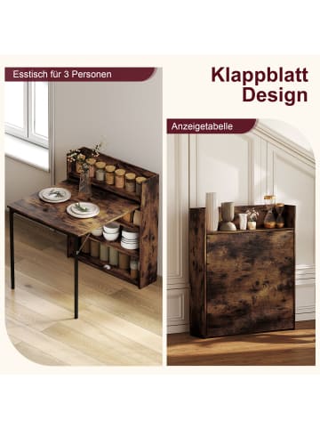 HOMCOM Esstisch-90L x 80B x 93H cm-Rustikal-Braun