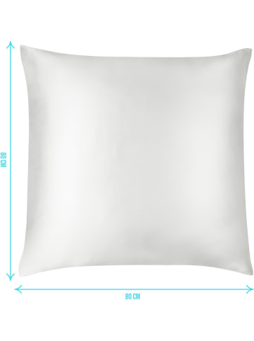 Aspero 2x Seiden Kissenbezüge 80x80 cm Enna in Weiß