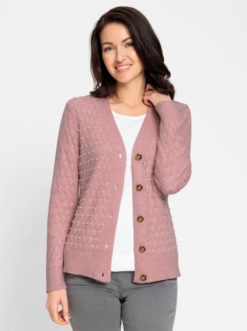 WITT WEIDEN Ajourstrickjacke in rosenquarz-meliert