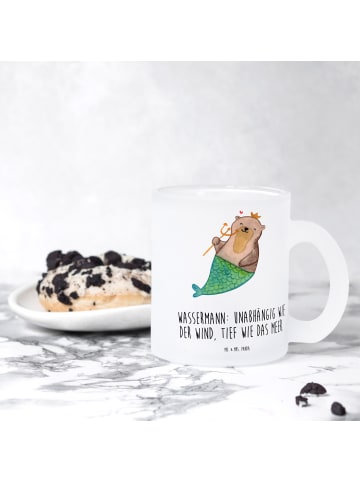 Mr. & Mrs. Panda Teetasse Wassermann Astrologie mit Spruch in Transparent
