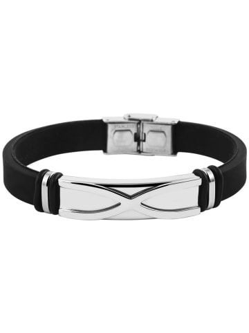 Adeliás Unisex Armband aus Kautschuk 21 cm in schwarz
