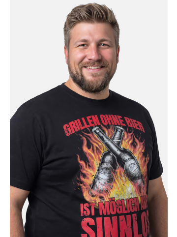 Men Plus Kurzarm T-Shirt in schwarz
