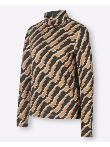 creation L Shirtrolli in graphit-camel-gemustert