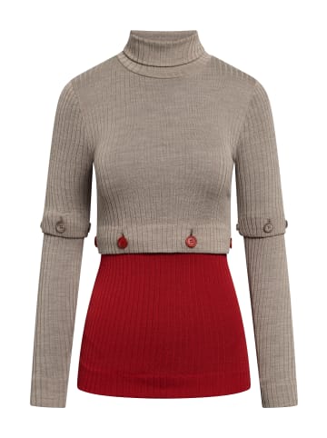 TOOCHE Pullover & Strickjacke "Dual Mokka Elegance" in rot