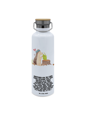 Mr. & Mrs. Panda Trinkflasche Igel Federschmuck mit Spruch in Weiß