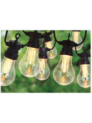 PROGARDEN Lichterkette für Garten PARTY, mit 10 LED Glühbirnen in Schwarz, Ø 6 cm
