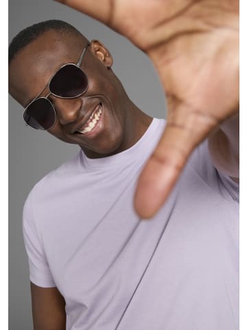 Delmao Rundhalsshirt in lila
