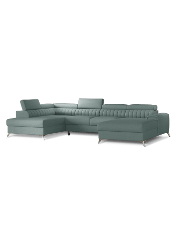 MF Design Lazy Recamiere Links in Hellgrau -  (L) 202 x (B) 354 x (H) 92 cm