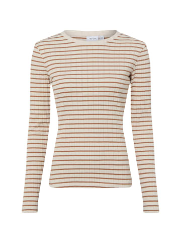 Vila Langarmshirt VIAmeline in ecru braun - 0002