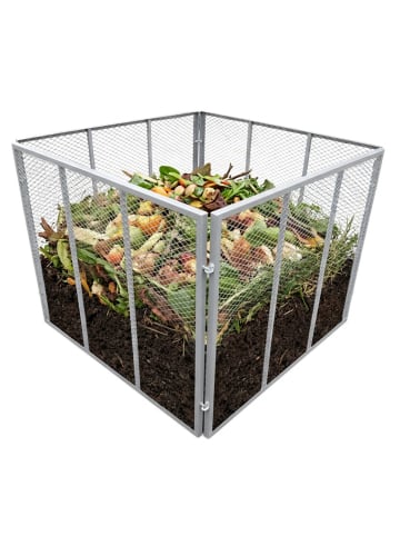 relaxdays Komposter in Grau - (B)100 x (H)80 x (T)100 cm