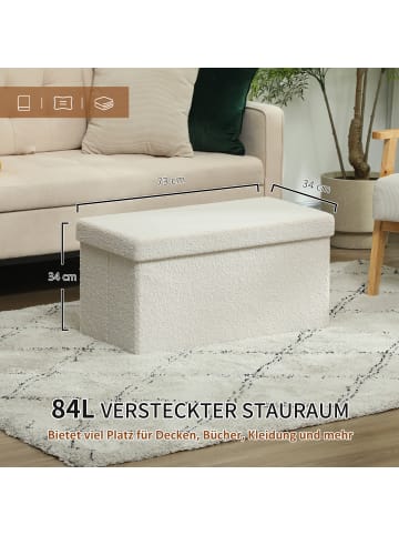 HOMCOM Sitzbank-76L x 38B x 38H cm-Cremeweiß