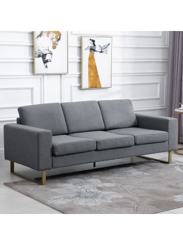 HOMCOM 3-Sitzer Sofa-L200 x B82 x H78 cm-Dunkelgrau