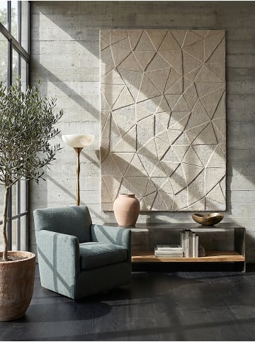 KADIMA DESIGN Teppich Wolle Handgetuftet DEBEN Geometrisch Wohnzimmer Modern in Natur