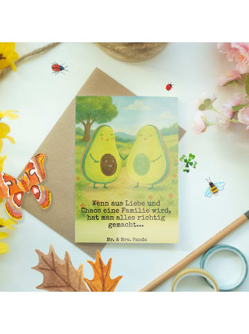 Mr. & Mrs. Panda Grußkarte Avocado Pärchen Design mit Spruch in Weiß