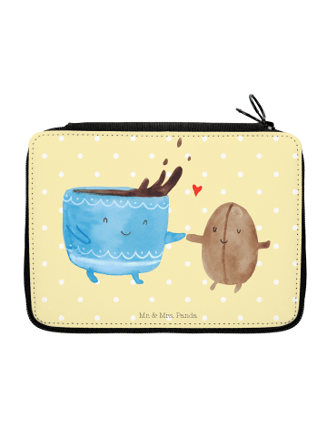Mr. & Mrs. Panda Federtasche Kaffee Bohne ohne Spruch in Gelb Pastell