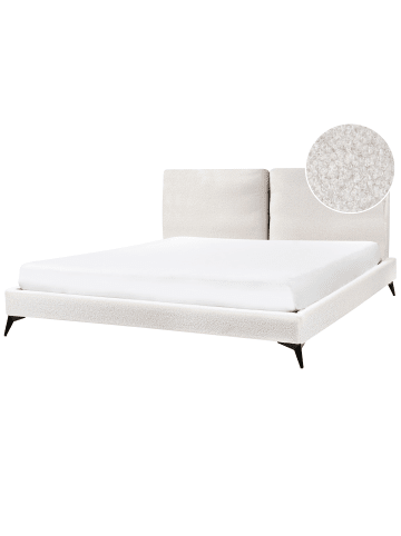 Beliani Doppelbett MELLE in Weiß/Schwarz - (W) 195 x (H) 98 x (L) 240 cm